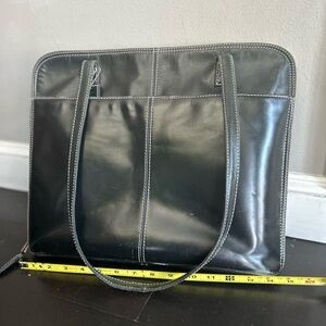 Latico Black Leather Laptop Bag/Briefcase